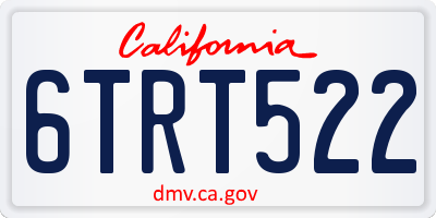 CA license plate 6TRT522