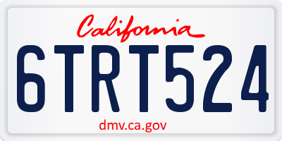CA license plate 6TRT524