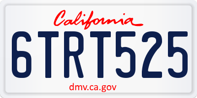 CA license plate 6TRT525