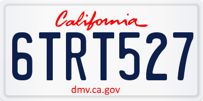 CA license plate 6TRT527
