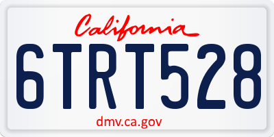 CA license plate 6TRT528