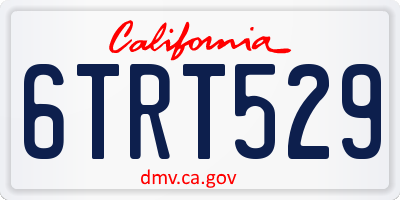 CA license plate 6TRT529