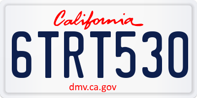 CA license plate 6TRT530