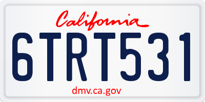 CA license plate 6TRT531