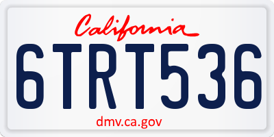 CA license plate 6TRT536