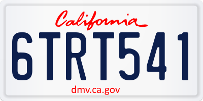 CA license plate 6TRT541