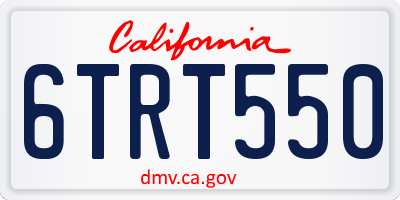 CA license plate 6TRT550