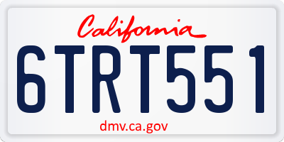 CA license plate 6TRT551
