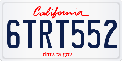 CA license plate 6TRT552