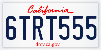 CA license plate 6TRT555
