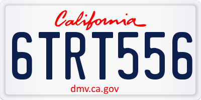 CA license plate 6TRT556