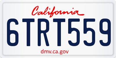 CA license plate 6TRT559