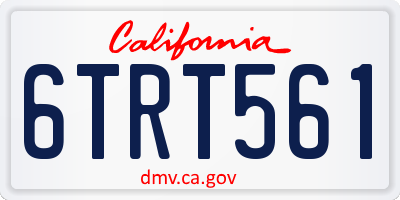 CA license plate 6TRT561