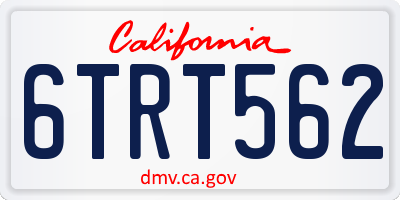 CA license plate 6TRT562