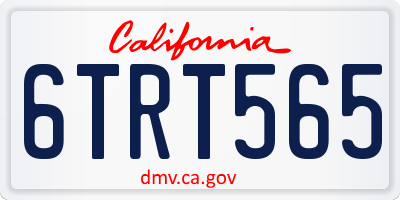 CA license plate 6TRT565