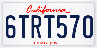 CA license plate 6TRT570