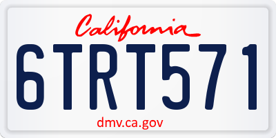CA license plate 6TRT571