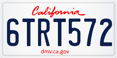 CA license plate 6TRT572