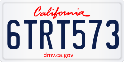 CA license plate 6TRT573