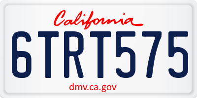 CA license plate 6TRT575