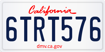 CA license plate 6TRT576