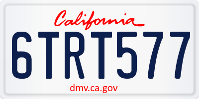 CA license plate 6TRT577