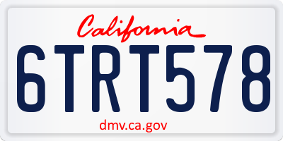 CA license plate 6TRT578