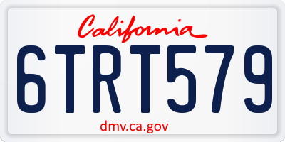 CA license plate 6TRT579
