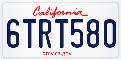 CA license plate 6TRT580