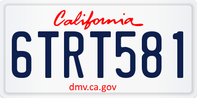 CA license plate 6TRT581