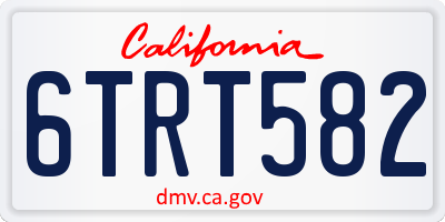 CA license plate 6TRT582