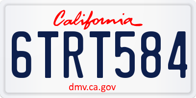 CA license plate 6TRT584