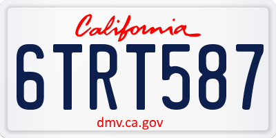 CA license plate 6TRT587