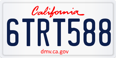 CA license plate 6TRT588