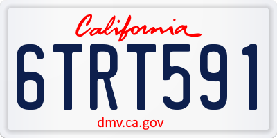 CA license plate 6TRT591