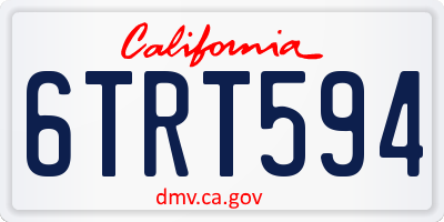 CA license plate 6TRT594