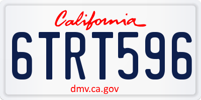 CA license plate 6TRT596