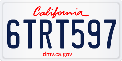 CA license plate 6TRT597