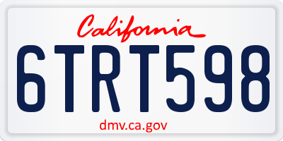 CA license plate 6TRT598