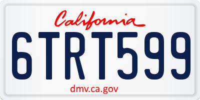 CA license plate 6TRT599