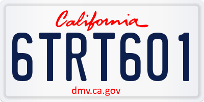 CA license plate 6TRT601