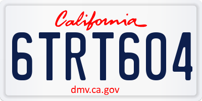 CA license plate 6TRT604