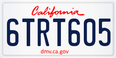 CA license plate 6TRT605