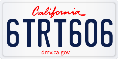 CA license plate 6TRT606