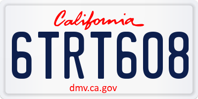 CA license plate 6TRT608