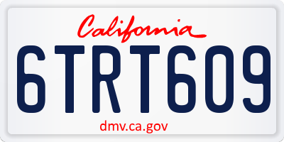 CA license plate 6TRT609