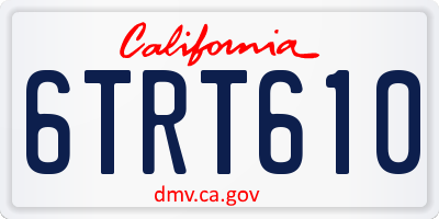 CA license plate 6TRT610