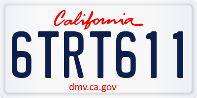 CA license plate 6TRT611