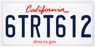 CA license plate 6TRT612