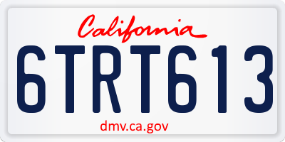 CA license plate 6TRT613